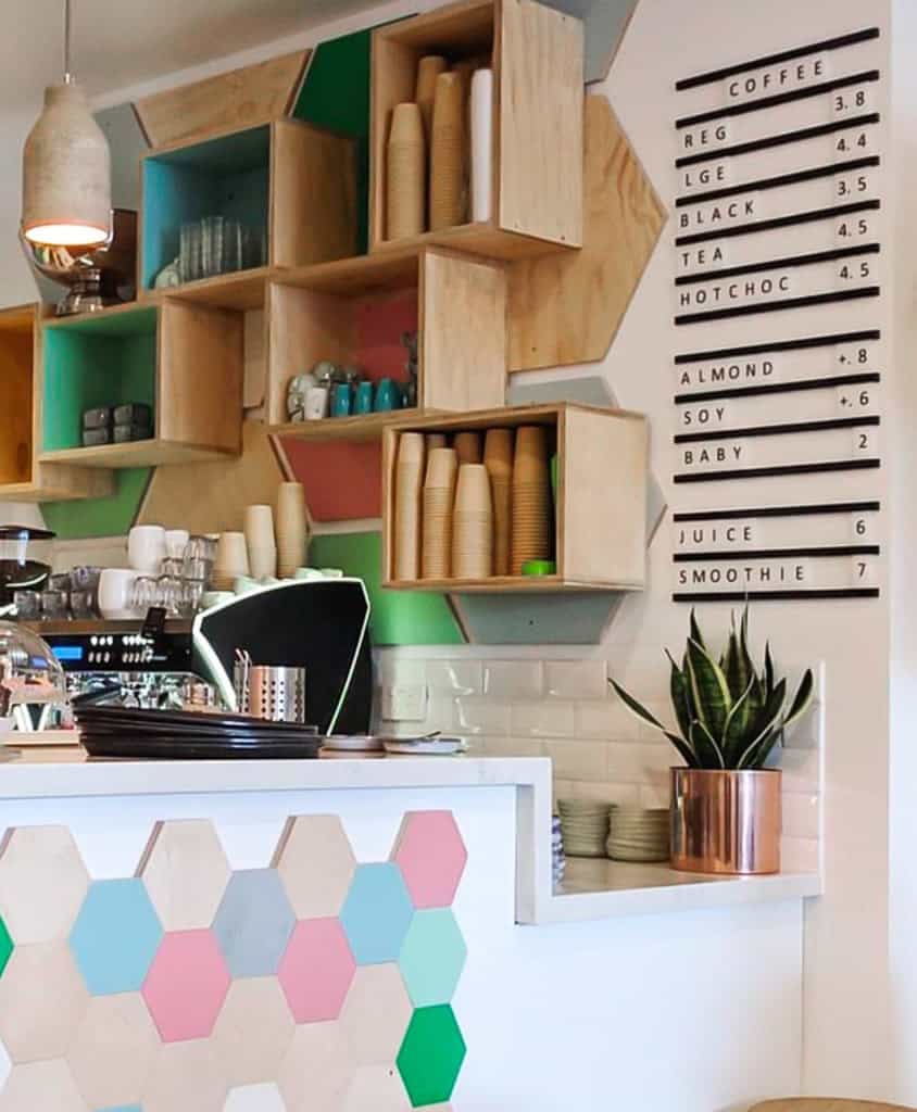 Letter Tiles, Letter Menu, Menu Board, Matte Black Rails. By Decently Exposed
