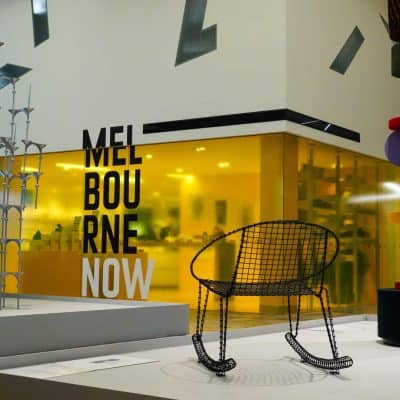 Window Graphic in the Melbourne Now Exhibition at NGV A