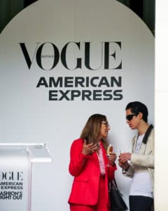 Vogue and AMEx Fashion week utilising a variety of techniques including; Vinyl cut lettering, Wall Graphics, Wrapped panels, 3D lettering and floor graphics