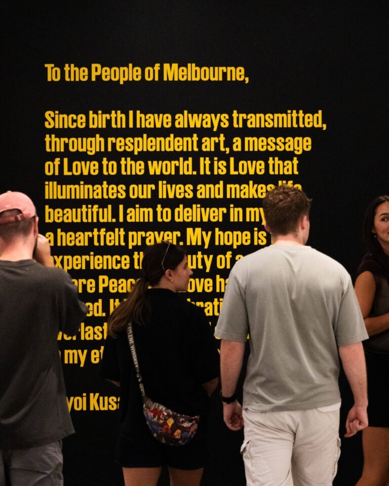 Exhibition Graphics, Titles and wallpapers for yayoi kusama's art show at NGV