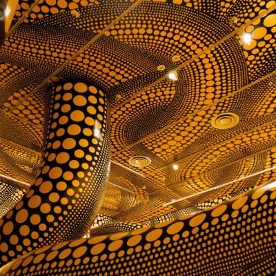 Exhibition Graphics, Titles and wallpapers for yayoi kusama's art show at NGV