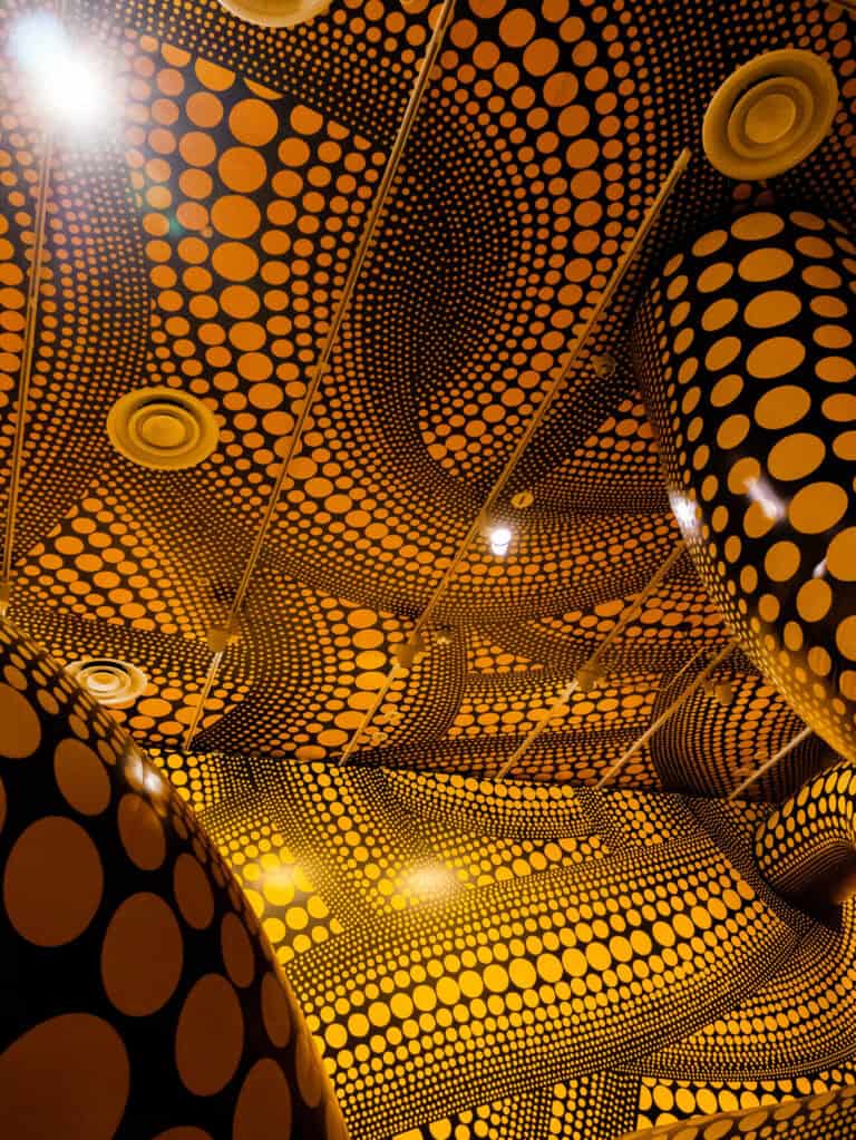 Exhibition Graphics, Titles and wallpapers for yayoi kusama's art show at NGV