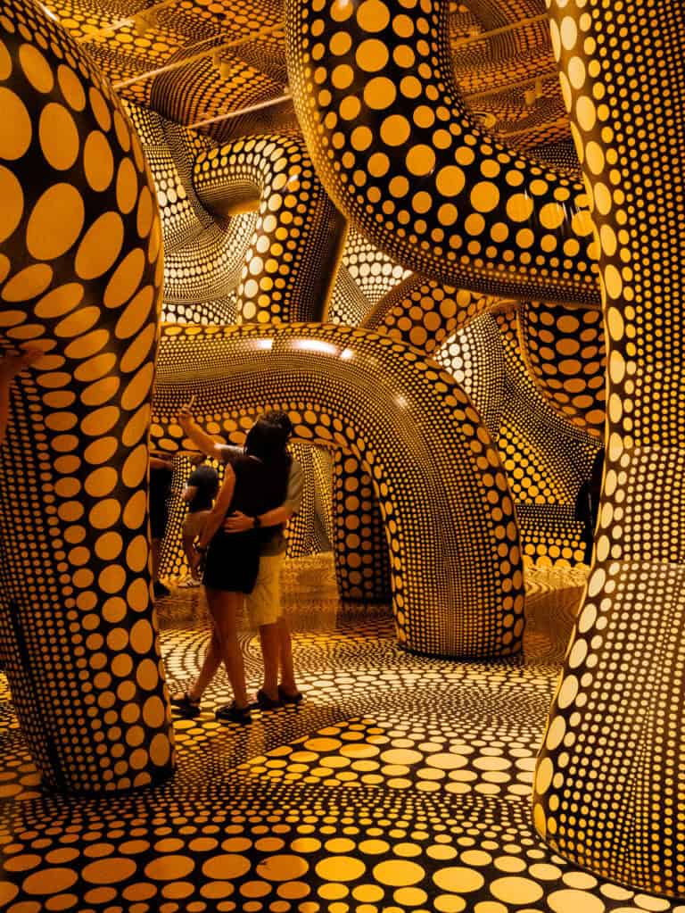 Exhibition Graphics, Titles and wallpapers for yayoi kusama's art show at NGV